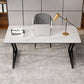 Rectangle Four-Color Dining Table Sintered Stone Table Modern with Double Pedestal Clearhalo ' dining_table' 'Dining Tables & Seating' 'Dining Tables' 'furn' 'furn_dining_table' 'Furniture' 'furniture_dining_table' 'Kitchen & Dining Furniture' 'kitchen&dining_furn' 'kitchen' 'kitchen_dining_table' 3886225