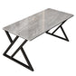 Rectangle Four-Color Dining Table Sintered Stone Table Modern with Double Pedestal Silver Without Chairs Clearhalo ' dining_table' 'Dining Tables & Seating' 'Dining Tables' 'furn' 'furn_dining_table' 'Furniture' 'furniture_dining_table' 'Kitchen & Dining Furniture' 'kitchen&dining_furn' 'kitchen' 'kitchen_dining_table' 3886227