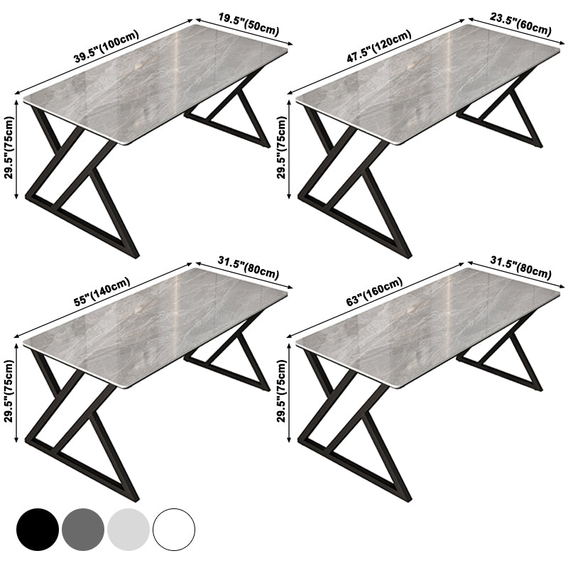 Rectangle Four-Color Dining Table Sintered Stone Table Modern with Double Pedestal Clearhalo ' dining_table' 'Dining Tables & Seating' 'Dining Tables' 'furn' 'furn_dining_table' 'Furniture' 'furniture_dining_table' 'Kitchen & Dining Furniture' 'kitchen&dining_furn' 'kitchen' 'kitchen_dining_table' 3886230