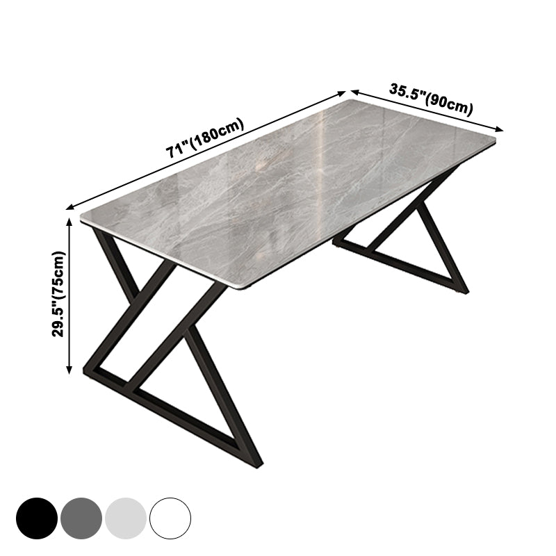 Rectangle Four-Color Dining Table Sintered Stone Table Modern with Double Pedestal Clearhalo ' dining_table' 'Dining Tables & Seating' 'Dining Tables' 'furn' 'furn_dining_table' 'Furniture' 'furniture_dining_table' 'Kitchen & Dining Furniture' 'kitchen&dining_furn' 'kitchen' 'kitchen_dining_table' 3886231
