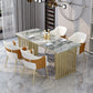 Metal Traditional Luxury Rectangular Table Sintered Stone Table for Kitchen and Dining Room Clearhalo ' dining_table' 'Dining Tables & Seating' 'Dining Tables' 'furn' 'furn_dining_table' 'Furniture' 'furniture_dining_table' 'Kitchen & Dining Furniture' 'kitchen&dining_furn' 'kitchen' 'kitchen_dining_table' 3886253