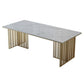 Metal Traditional Luxury Rectangular Table Sintered Stone Table for Kitchen and Dining Room White Without Chairs Clearhalo ' dining_table' 'Dining Tables & Seating' 'Dining Tables' 'furn' 'furn_dining_table' 'Furniture' 'furniture_dining_table' 'Kitchen & Dining Furniture' 'kitchen&dining_furn' 'kitchen' 'kitchen_dining_table' 3886254