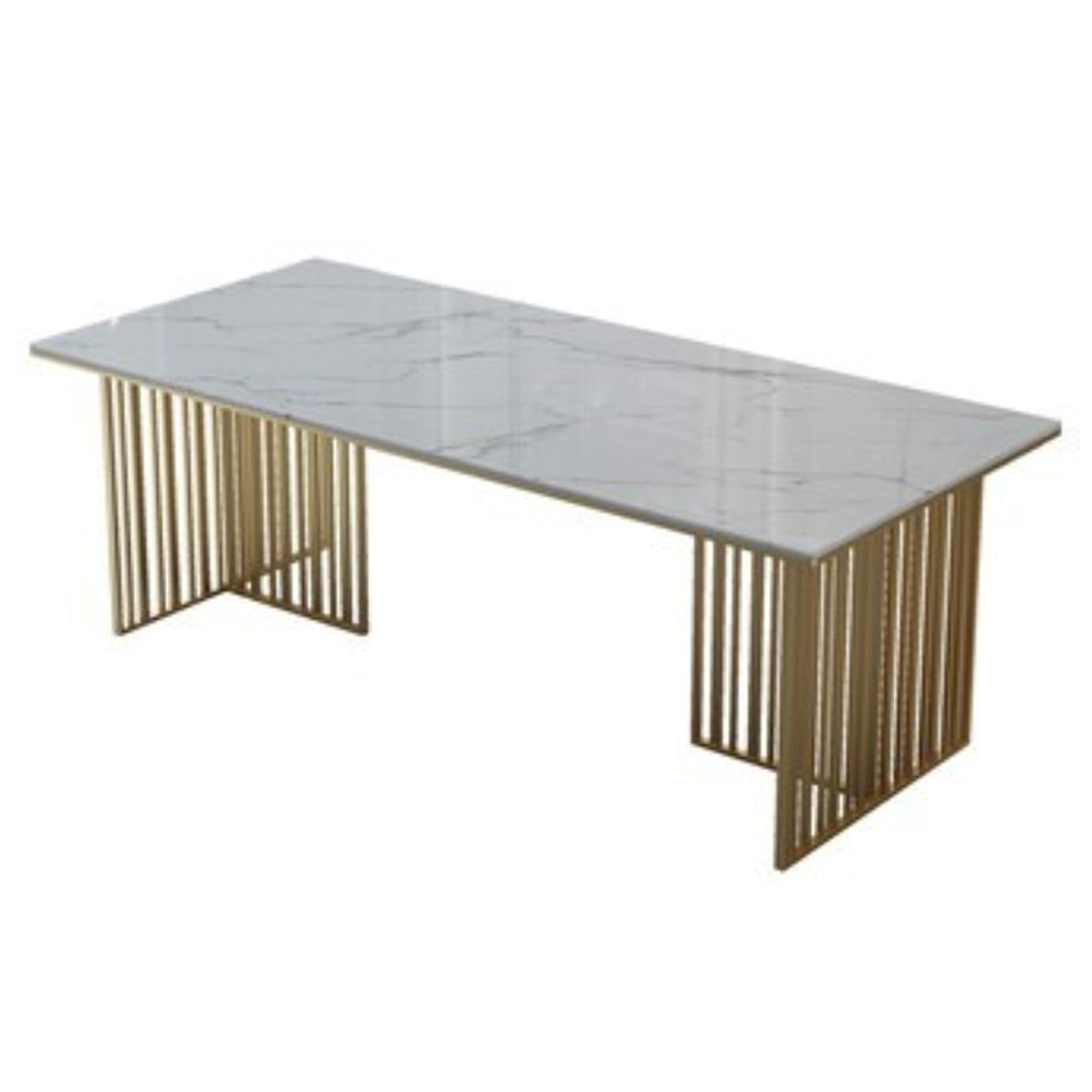 Metal Traditional Luxury Rectangular Table Sintered Stone Table for Kitchen and Dining Room White Without Chairs Clearhalo ' dining_table' 'Dining Tables & Seating' 'Dining Tables' 'furn' 'furn_dining_table' 'Furniture' 'furniture_dining_table' 'Kitchen & Dining Furniture' 'kitchen&dining_furn' 'kitchen' 'kitchen_dining_table' 3886254