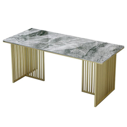Metal Traditional Luxury Rectangular Table Sintered Stone Table for Kitchen and Dining Room Gray Without Chairs Clearhalo ' dining_table' 'Dining Tables & Seating' 'Dining Tables' 'furn' 'furn_dining_table' 'Furniture' 'furniture_dining_table' 'Kitchen & Dining Furniture' 'kitchen&dining_furn' 'kitchen' 'kitchen_dining_table' 3886258