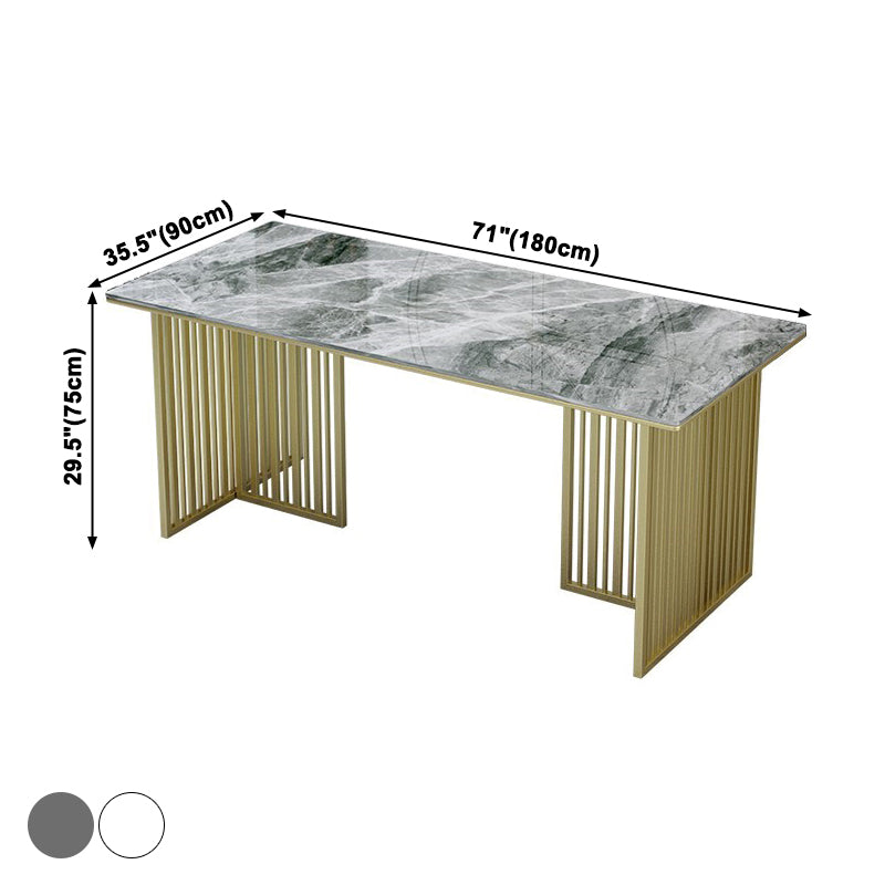 Metal Traditional Luxury Rectangular Table Sintered Stone Table for Kitchen and Dining Room Clearhalo ' dining_table' 'Dining Tables & Seating' 'Dining Tables' 'furn' 'furn_dining_table' 'Furniture' 'furniture_dining_table' 'Kitchen & Dining Furniture' 'kitchen&dining_furn' 'kitchen' 'kitchen_dining_table' 3886264