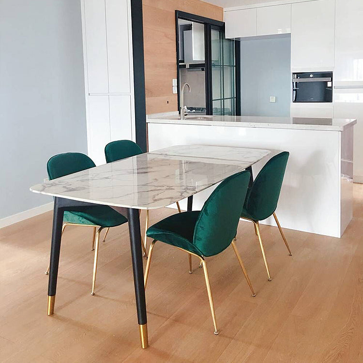 Stone Table Contemporary Style Rectangle Dining Site Table with 4 Legs Clearhalo ' dining_table' 'Dining Tables & Seating' 'Dining Tables' 'furn' 'furn_dining_table' 'Furniture' 'furniture_dining_table' 'Kitchen & Dining Furniture' 'kitchen&dining_furn' 'kitchen' 'kitchen_dining_table' 3886267