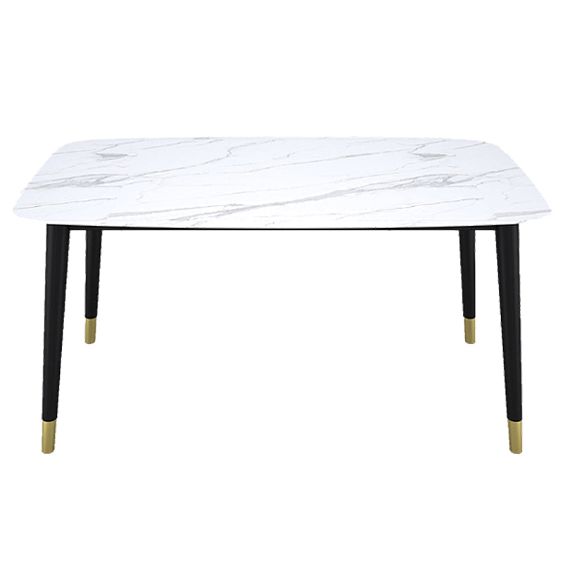 Stone Table Contemporary Style Rectangle Dining Site Table with 4 Legs Without Chairs Clearhalo ' dining_table' 'Dining Tables & Seating' 'Dining Tables' 'furn' 'furn_dining_table' 'Furniture' 'furniture_dining_table' 'Kitchen & Dining Furniture' 'kitchen&dining_furn' 'kitchen' 'kitchen_dining_table' 3886271