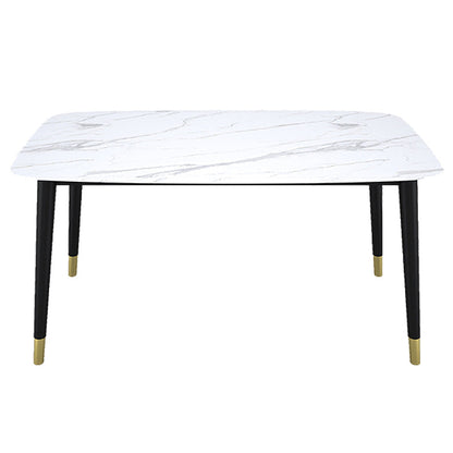 Stone Table Contemporary Style Rectangle Dining Site Table with 4 Legs Without Chairs Clearhalo ' dining_table' 'Dining Tables & Seating' 'Dining Tables' 'furn' 'furn_dining_table' 'Furniture' 'furniture_dining_table' 'Kitchen & Dining Furniture' 'kitchen&dining_furn' 'kitchen' 'kitchen_dining_table' 3886271