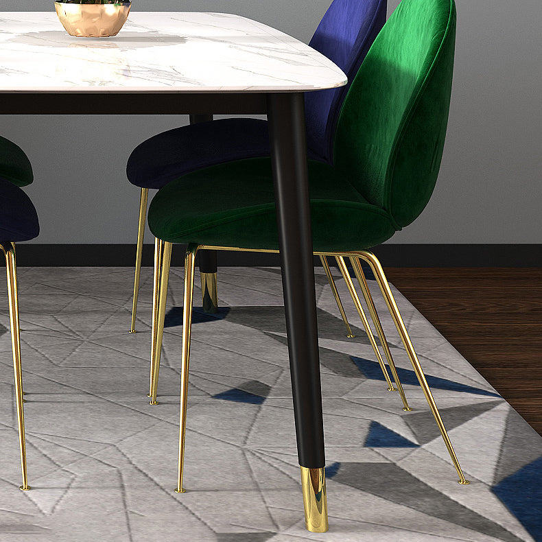 Stone Table Contemporary Style Rectangle Dining Site Table with 4 Legs Clearhalo ' dining_table' 'Dining Tables & Seating' 'Dining Tables' 'furn' 'furn_dining_table' 'Furniture' 'furniture_dining_table' 'Kitchen & Dining Furniture' 'kitchen&dining_furn' 'kitchen' 'kitchen_dining_table' 3886272