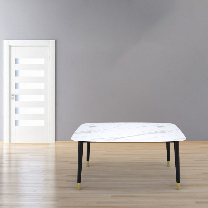 Stone Table Contemporary Style Rectangle Dining Site Table with 4 Legs Clearhalo ' dining_table' 'Dining Tables & Seating' 'Dining Tables' 'furn' 'furn_dining_table' 'Furniture' 'furniture_dining_table' 'Kitchen & Dining Furniture' 'kitchen&dining_furn' 'kitchen' 'kitchen_dining_table' 3886274