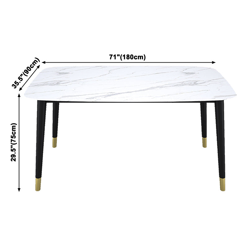 Stone Table Contemporary Style Rectangle Dining Site Table with 4 Legs Clearhalo ' dining_table' 'Dining Tables & Seating' 'Dining Tables' 'furn' 'furn_dining_table' 'Furniture' 'furniture_dining_table' 'Kitchen & Dining Furniture' 'kitchen&dining_furn' 'kitchen' 'kitchen_dining_table' 3886277
