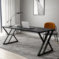 Rectangle Sintered Stone Two-Color Dining Table Simplicity Double Pedestal Table for Dining Room Clearhalo ' dining_table' 'Dining Tables & Seating' 'Dining Tables' 'furn' 'furn_dining_table' 'Furniture' 'furniture_dining_table' 'Kitchen & Dining Furniture' 'kitchen&dining_furn' 'kitchen' 'kitchen_dining_table' 3886278