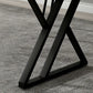Rectangle Sintered Stone Two-Color Dining Table Simplicity Double Pedestal Table for Dining Room Clearhalo ' dining_table' 'Dining Tables & Seating' 'Dining Tables' 'furn' 'furn_dining_table' 'Furniture' 'furniture_dining_table' 'Kitchen & Dining Furniture' 'kitchen&dining_furn' 'kitchen' 'kitchen_dining_table' 3886286