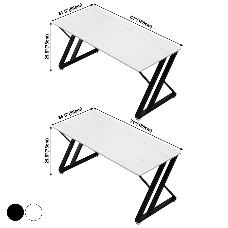 Rectangle Sintered Stone Two-Color Dining Table Simplicity Double Pedestal Table for Dining Room Clearhalo ' dining_table' 'Dining Tables & Seating' 'Dining Tables' 'furn' 'furn_dining_table' 'Furniture' 'furniture_dining_table' 'Kitchen & Dining Furniture' 'kitchen&dining_furn' 'kitchen' 'kitchen_dining_table' 3886289