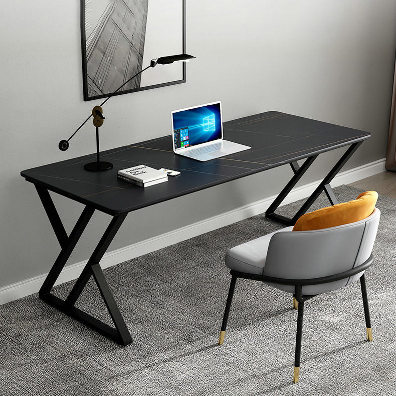 Rectangle Sintered Stone Two-Color Dining Table Simplicity Double Pedestal Table for Dining Room Clearhalo ' dining_table' 'Dining Tables & Seating' 'Dining Tables' 'furn' 'furn_dining_table' 'Furniture' 'furniture_dining_table' 'Kitchen & Dining Furniture' 'kitchen&dining_furn' 'kitchen' 'kitchen_dining_table' 3886291