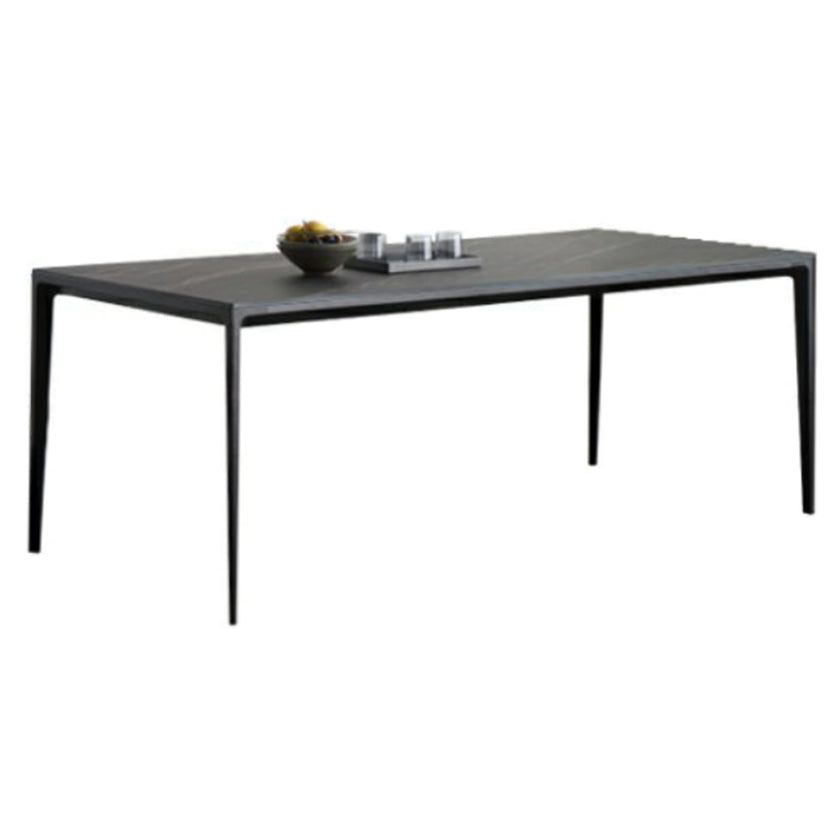 Casual Rectangle Shape Standard Dining Table Sintered Stone Dining Table for Kitchen Black Without Chairs Clearhalo ' dining_table' 'Dining Tables & Seating' 'Dining Tables' 'furn' 'furn_dining_table' 'Furniture' 'furniture_dining_table' 'Kitchen & Dining Furniture' 'kitchen&dining_furn' 'kitchen' 'kitchen_dining_table' 3886294