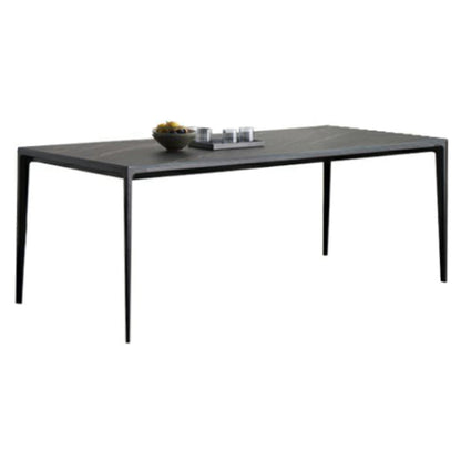 Casual Rectangle Shape Standard Dining Table Sintered Stone Dining Table for Kitchen Black Without Chairs Clearhalo ' dining_table' 'Dining Tables & Seating' 'Dining Tables' 'furn' 'furn_dining_table' 'Furniture' 'furniture_dining_table' 'Kitchen & Dining Furniture' 'kitchen&dining_furn' 'kitchen' 'kitchen_dining_table' 3886294