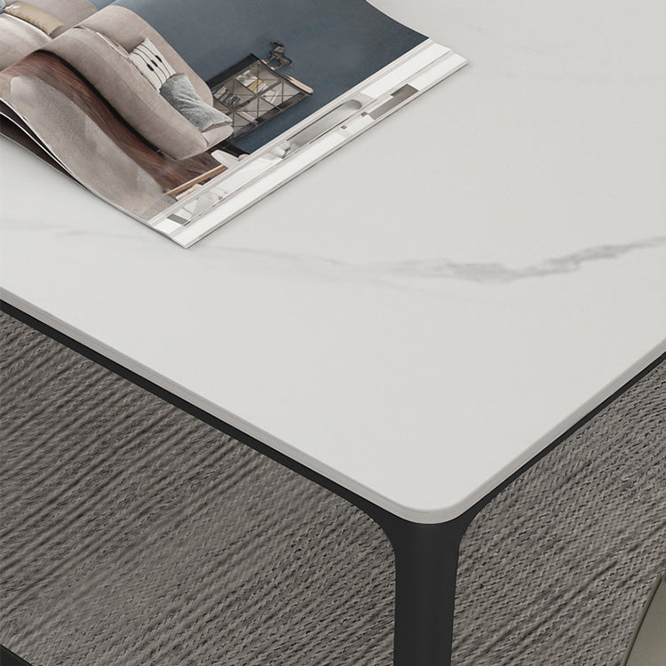 Casual Rectangle Shape Standard Dining Table Sintered Stone Dining Table for Kitchen Clearhalo ' dining_table' 'Dining Tables & Seating' 'Dining Tables' 'furn' 'furn_dining_table' 'Furniture' 'furniture_dining_table' 'Kitchen & Dining Furniture' 'kitchen&dining_furn' 'kitchen' 'kitchen_dining_table' 3886301