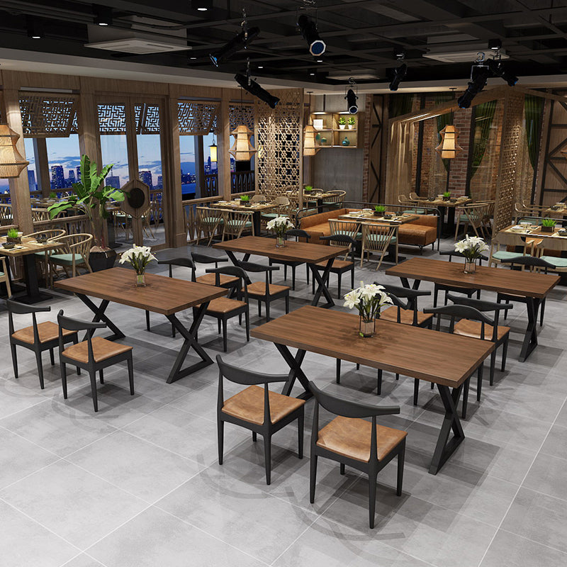 Industrial Solid Wood Dinner Room Kitchen Table Sled Base Table for Dining Room Clearhalo ' dining_table' 'Dining Tables & Seating' 'Dining Tables' 'furn' 'furn_dining_table' 'Furniture' 'furniture_dining_table' 'Kitchen & Dining Furniture' 'kitchen&dining_furn' 'kitchen' 'kitchen_dining_table' 3886321