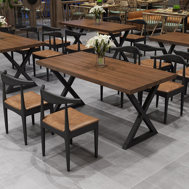 Industrial Solid Wood Dinner Room Kitchen Table Sled Base Table for Dining Room Clearhalo ' dining_table' 'Dining Tables & Seating' 'Dining Tables' 'furn' 'furn_dining_table' 'Furniture' 'furniture_dining_table' 'Kitchen & Dining Furniture' 'kitchen&dining_furn' 'kitchen' 'kitchen_dining_table' 3886322