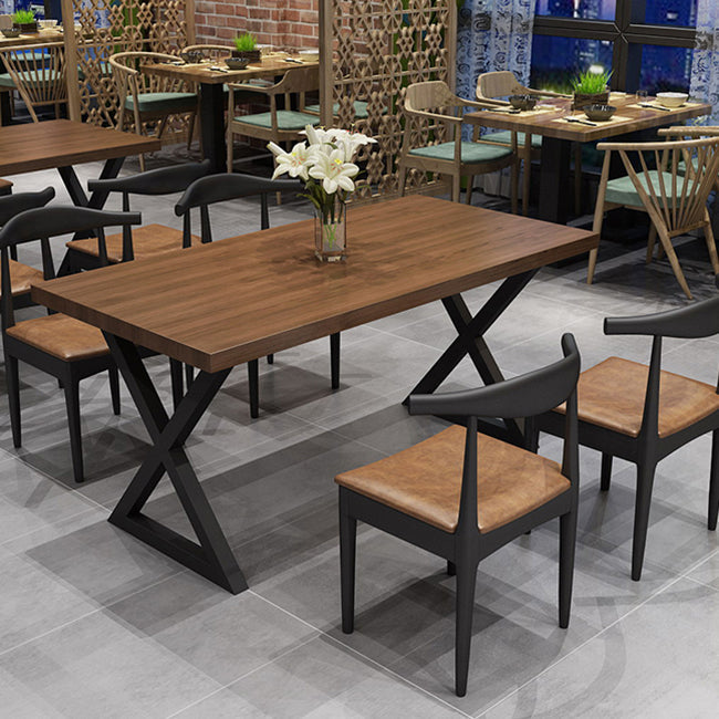 Industrial Solid Wood Dinner Room Kitchen Table Sled Base Table for Dining Room Clearhalo ' dining_table' 'Dining Tables & Seating' 'Dining Tables' 'furn' 'furn_dining_table' 'Furniture' 'furniture_dining_table' 'Kitchen & Dining Furniture' 'kitchen&dining_furn' 'kitchen' 'kitchen_dining_table' 3886325