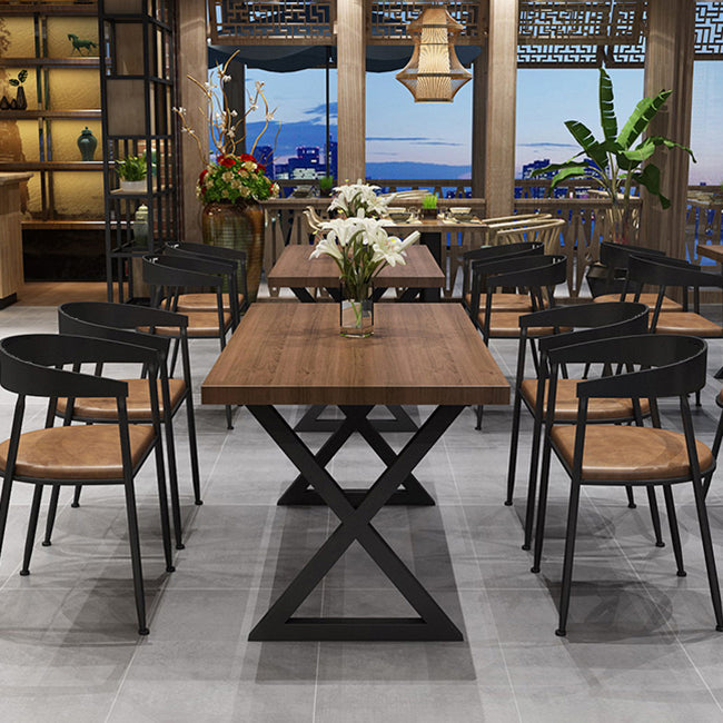 Industrial Solid Wood Dinner Room Kitchen Table Sled Base Table for Dining Room Clearhalo ' dining_table' 'Dining Tables & Seating' 'Dining Tables' 'furn' 'furn_dining_table' 'Furniture' 'furniture_dining_table' 'Kitchen & Dining Furniture' 'kitchen&dining_furn' 'kitchen' 'kitchen_dining_table' 3886326