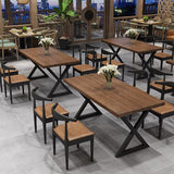 Industrial Solid Wood Dinner Room Kitchen Table Sled Base Table for Dining Room Clearhalo ' dining_table' 'Dining Tables & Seating' 'Dining Tables' 'furn' 'furn_dining_table' 'Furniture' 'furniture_dining_table' 'Kitchen & Dining Furniture' 'kitchen&dining_furn' 'kitchen' 'kitchen_dining_table' 3886327
