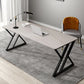 Rectangle Minimalist Dining Table White Tone Fixed Table of Sintered Stone Clearhalo ' dining_table' 'Dining Tables & Seating' 'Dining Tables' 'furn' 'furn_dining_table' 'Furniture' 'furniture_dining_table' 'Kitchen & Dining Furniture' 'kitchen&dining_furn' 'kitchen' 'kitchen_dining_table' 3886334