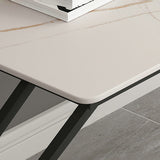 Rectangle Minimalist Dining Table White Tone Fixed Table of Sintered Stone Clearhalo ' dining_table' 'Dining Tables & Seating' 'Dining Tables' 'furn' 'furn_dining_table' 'Furniture' 'furniture_dining_table' 'Kitchen & Dining Furniture' 'kitchen&dining_furn' 'kitchen' 'kitchen_dining_table' 3886339