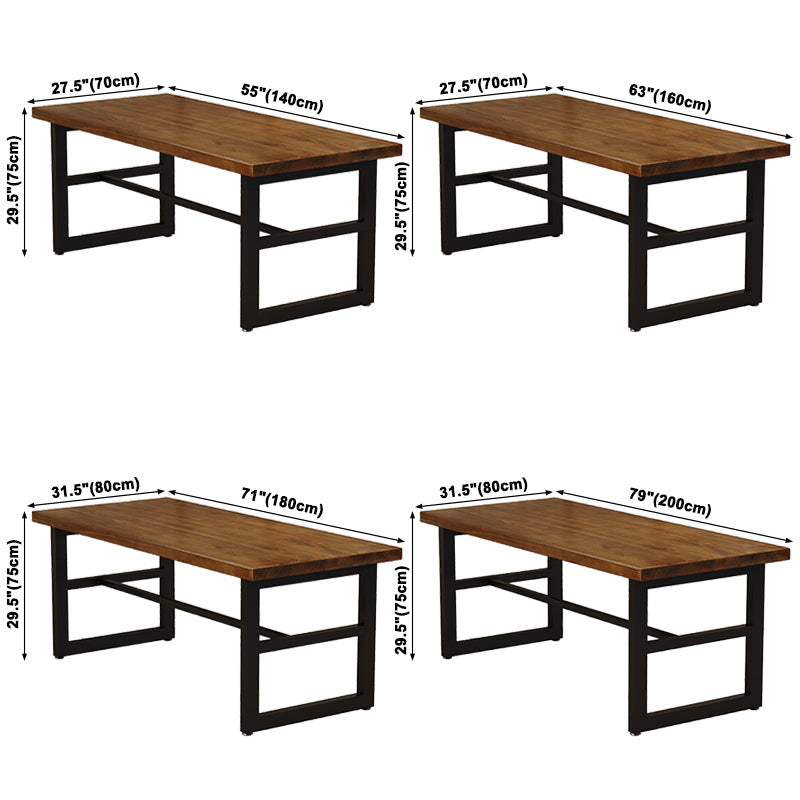Industrial Solid Wood Dining Table Trestle Base Dining Site Table for Home Clearhalo ' dining_table' 'Dining Tables & Seating' 'Dining Tables' 'furn' 'furn_dining_table' 'Furniture' 'furniture_dining_table' 'Kitchen & Dining Furniture' 'kitchen&dining_furn' 'kitchen' 'kitchen_dining_table' 3886357
