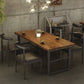 Industrial Solid Wood Dining Table Trestle Base Dining Site Table for Home Clearhalo ' dining_table' 'Dining Tables & Seating' 'Dining Tables' 'furn' 'furn_dining_table' 'Furniture' 'furniture_dining_table' 'Kitchen & Dining Furniture' 'kitchen&dining_furn' 'kitchen' 'kitchen_dining_table' 3886358