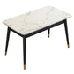 Metal Traditional Luxury Rectangle Table Sintered Stone Table with 4 Legs Black Without Chairs Clearhalo ' dining_table' 'Dining Tables & Seating' 'Dining Tables' 'furn' 'furn_dining_table' 'Furniture' 'furniture_dining_table' 'Kitchen & Dining Furniture' 'kitchen&dining_furn' 'kitchen' 'kitchen_dining_table' 3886362
