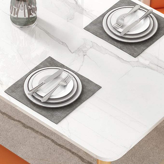 Metal Traditional Luxury Rectangle Table Sintered Stone Table with 4 Legs Clearhalo ' dining_table' 'Dining Tables & Seating' 'Dining Tables' 'furn' 'furn_dining_table' 'Furniture' 'furniture_dining_table' 'Kitchen & Dining Furniture' 'kitchen&dining_furn' 'kitchen' 'kitchen_dining_table' 3886367