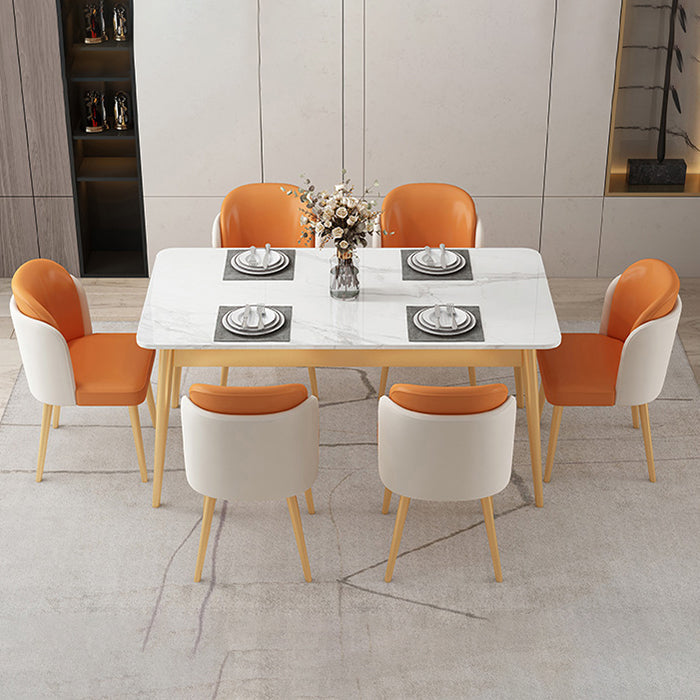 Metal Traditional Luxury Rectangle Table Sintered Stone Table with 4 Legs Clearhalo ' dining_table' 'Dining Tables & Seating' 'Dining Tables' 'furn' 'furn_dining_table' 'Furniture' 'furniture_dining_table' 'Kitchen & Dining Furniture' 'kitchen&dining_furn' 'kitchen' 'kitchen_dining_table' 3886372