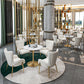 Round Shape Tulip Base Glam Dining Table White Fixed Table of Sintered Stone Clearhalo ' dining_table' 'Dining Tables & Seating' 'Dining Tables' 'furn' 'furn_dining_table' 'Furniture' 'furniture_dining_table' 'Kitchen & Dining Furniture' 'kitchen&dining_furn' 'kitchen' 'kitchen_dining_table' 3886389