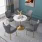 Round Shape Tulip Base Glam Dining Table White Fixed Table of Sintered Stone Clearhalo ' dining_table' 'Dining Tables & Seating' 'Dining Tables' 'furn' 'furn_dining_table' 'Furniture' 'furniture_dining_table' 'Kitchen & Dining Furniture' 'kitchen&dining_furn' 'kitchen' 'kitchen_dining_table' 3886391