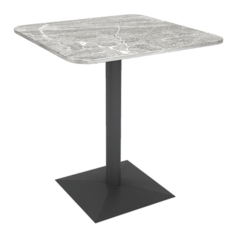 Industrial Gray Dinner Room Kitchen Table Sintered Stone Table with Black Frame 23.6"L x 23.6"W x 29.5"H Without Chairs Clearhalo ' dining_table' 'Dining Tables & Seating' 'Dining Tables' 'furn' 'furn_dining_table' 'Furniture' 'furniture_dining_table' 'Kitchen & Dining Furniture' 'kitchen&dining_furn' 'kitchen' 'kitchen_dining_table' 3886397