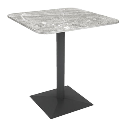 Industrial Gray Dinner Room Kitchen Table Sintered Stone Table with Black Frame 23.6"L x 23.6"W x 29.5"H Without Chairs Clearhalo ' dining_table' 'Dining Tables & Seating' 'Dining Tables' 'furn' 'furn_dining_table' 'Furniture' 'furniture_dining_table' 'Kitchen & Dining Furniture' 'kitchen&dining_furn' 'kitchen' 'kitchen_dining_table' 3886397