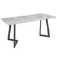 Industrial Gray Dinner Room Kitchen Table Sintered Stone Table with Black Frame Without Chairs Clearhalo ' dining_table' 'Dining Tables & Seating' 'Dining Tables' 'furn' 'furn_dining_table' 'Furniture' 'furniture_dining_table' 'Kitchen & Dining Furniture' 'kitchen&dining_furn' 'kitchen' 'kitchen_dining_table' 3886401