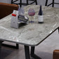 Industrial Gray Dinner Room Kitchen Table Sintered Stone Table with Black Frame Clearhalo ' dining_table' 'Dining Tables & Seating' 'Dining Tables' 'furn' 'furn_dining_table' 'Furniture' 'furniture_dining_table' 'Kitchen & Dining Furniture' 'kitchen&dining_furn' 'kitchen' 'kitchen_dining_table' 3886402