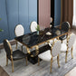 Traditional Luxury Marble Dining Table Rectangle Table with Metal Pedestal Clearhalo ' dining_table' 'Dining Tables & Seating' 'Dining Tables' 'furn' 'furn_dining_table' 'Furniture' 'furniture_dining_table' 'Kitchen & Dining Furniture' 'kitchen&dining_furn' 'kitchen' 'kitchen_dining_table' 3886419