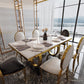 Traditional Luxury Marble Dining Table Rectangle Table with Metal Pedestal White Without Chairs Clearhalo ' dining_table' 'Dining Tables & Seating' 'Dining Tables' 'furn' 'furn_dining_table' 'Furniture' 'furniture_dining_table' 'Kitchen & Dining Furniture' 'kitchen&dining_furn' 'kitchen' 'kitchen_dining_table' 3886420