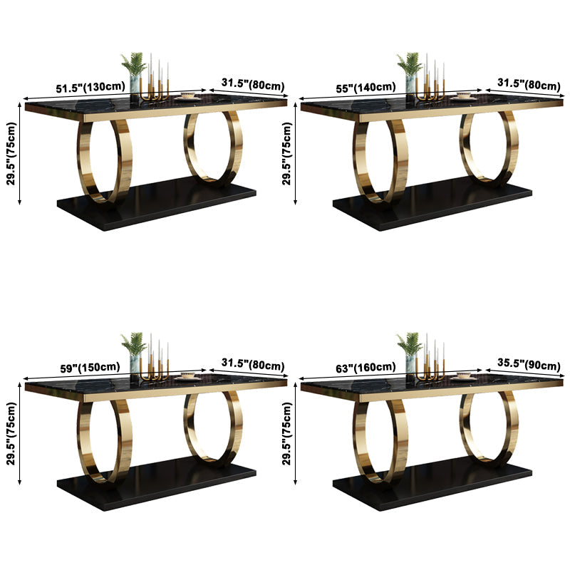 Traditional Luxury Marble Dining Table Rectangle Table with Metal Pedestal Clearhalo ' dining_table' 'Dining Tables & Seating' 'Dining Tables' 'furn' 'furn_dining_table' 'Furniture' 'furniture_dining_table' 'Kitchen & Dining Furniture' 'kitchen&dining_furn' 'kitchen' 'kitchen_dining_table' 3886427