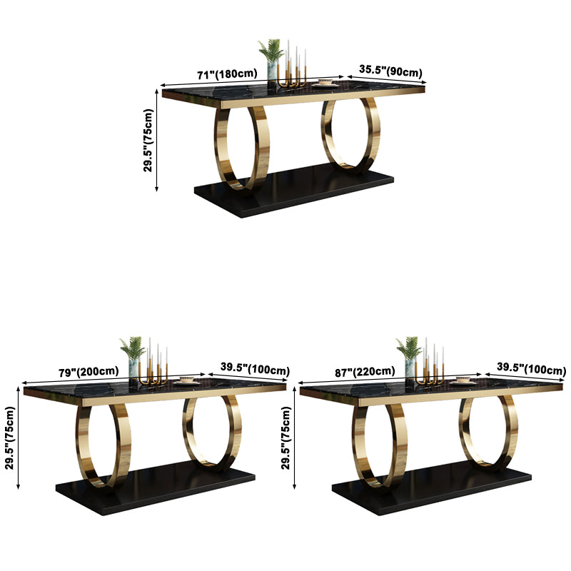 Traditional Luxury Marble Dining Table Rectangle Table with Metal Pedestal Clearhalo ' dining_table' 'Dining Tables & Seating' 'Dining Tables' 'furn' 'furn_dining_table' 'Furniture' 'furniture_dining_table' 'Kitchen & Dining Furniture' 'kitchen&dining_furn' 'kitchen' 'kitchen_dining_table' 3886428