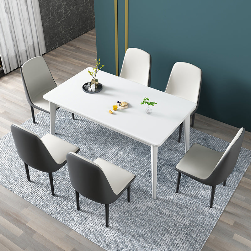 Contemporary Solid Wood Rectangle Shape Dining Table Standard Dining Table with 4 Legs Base Clearhalo ' dining_table' 'Dining Tables & Seating' 'Dining Tables' 'furn' 'furn_dining_table' 'Furniture' 'furniture_dining_table' 'Kitchen & Dining Furniture' 'kitchen&dining_furn' 'kitchen' 'kitchen_dining_table' 3886429