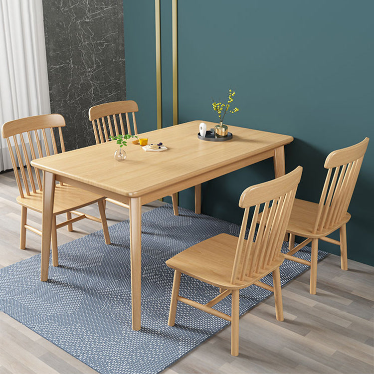 Contemporary Solid Wood Rectangle Shape Dining Table Standard Dining Table with 4 Legs Base Natural Without Chairs Clearhalo ' dining_table' 'Dining Tables & Seating' 'Dining Tables' 'furn' 'furn_dining_table' 'Furniture' 'furniture_dining_table' 'Kitchen & Dining Furniture' 'kitchen&dining_furn' 'kitchen' 'kitchen_dining_table' 3886430