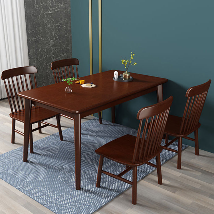 Contemporary Solid Wood Rectangle Shape Dining Table Standard Dining Table with 4 Legs Base Brown Without Chairs Clearhalo ' dining_table' 'Dining Tables & Seating' 'Dining Tables' 'furn' 'furn_dining_table' 'Furniture' 'furniture_dining_table' 'Kitchen & Dining Furniture' 'kitchen&dining_furn' 'kitchen' 'kitchen_dining_table' 3886431