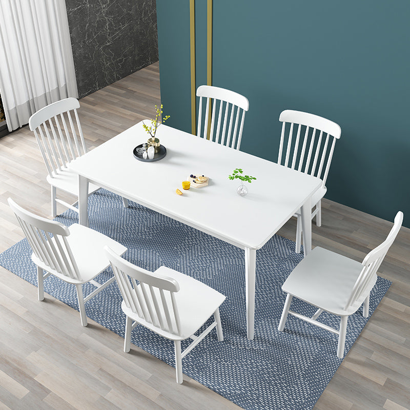 Contemporary Solid Wood Rectangle Shape Dining Table Standard Dining Table with 4 Legs Base Clearhalo ' dining_table' 'Dining Tables & Seating' 'Dining Tables' 'furn' 'furn_dining_table' 'Furniture' 'furniture_dining_table' 'Kitchen & Dining Furniture' 'kitchen&dining_furn' 'kitchen' 'kitchen_dining_table' 3886433