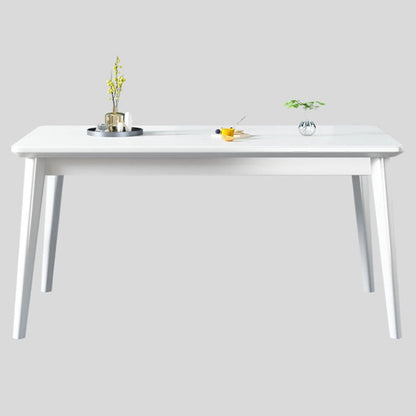 Contemporary Solid Wood Rectangle Shape Dining Table Standard Dining Table with 4 Legs Base White Without Chairs Clearhalo ' dining_table' 'Dining Tables & Seating' 'Dining Tables' 'furn' 'furn_dining_table' 'Furniture' 'furniture_dining_table' 'Kitchen & Dining Furniture' 'kitchen&dining_furn' 'kitchen' 'kitchen_dining_table' 3886435
