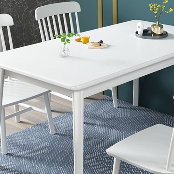 Contemporary Solid Wood Rectangle Shape Dining Table Standard Dining Table with 4 Legs Base Clearhalo ' dining_table' 'Dining Tables & Seating' 'Dining Tables' 'furn' 'furn_dining_table' 'Furniture' 'furniture_dining_table' 'Kitchen & Dining Furniture' 'kitchen&dining_furn' 'kitchen' 'kitchen_dining_table' 3886436